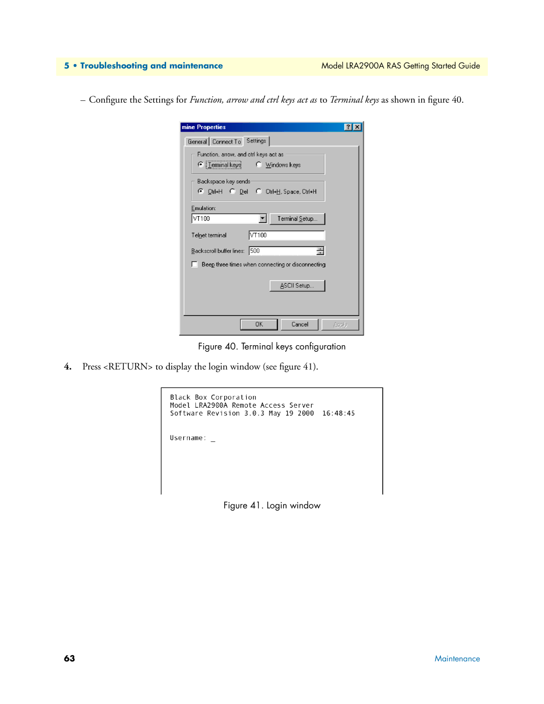 Black Box LRA2900A manual Press Return to display the login window see ﬁgure 