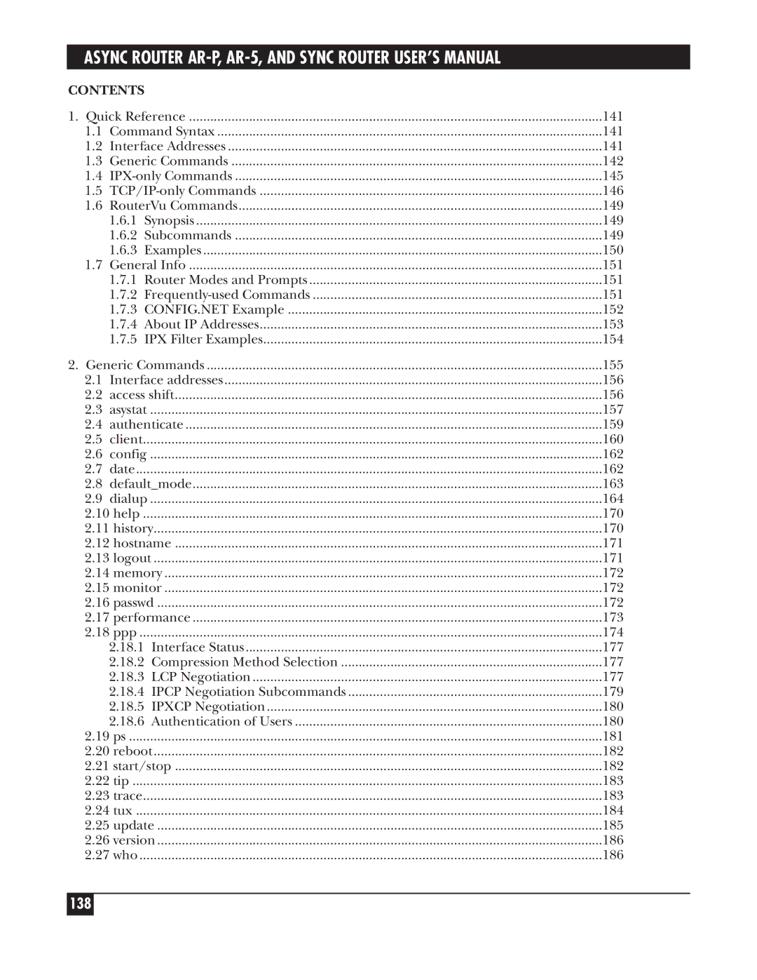 Black Box LRS002A-R2, LRA005A-R2, LRA001A-R2 manual 138, Contents 