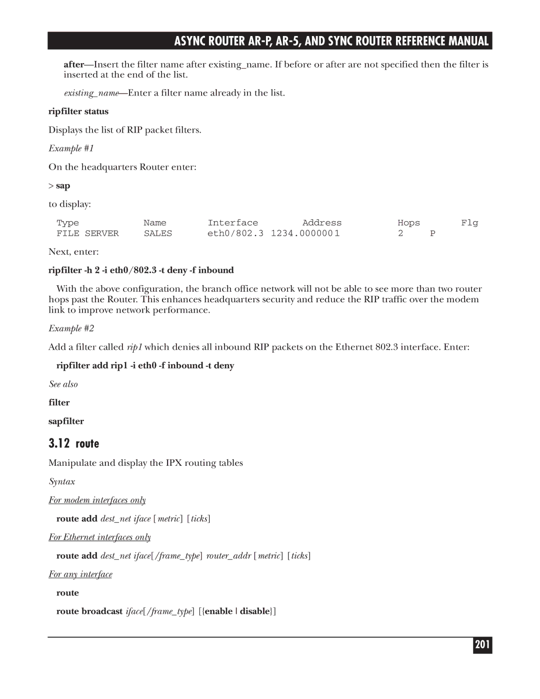 Black Box LRS002A-R2, LRA005A-R2, LRA001A-R2 manual Route, 201 