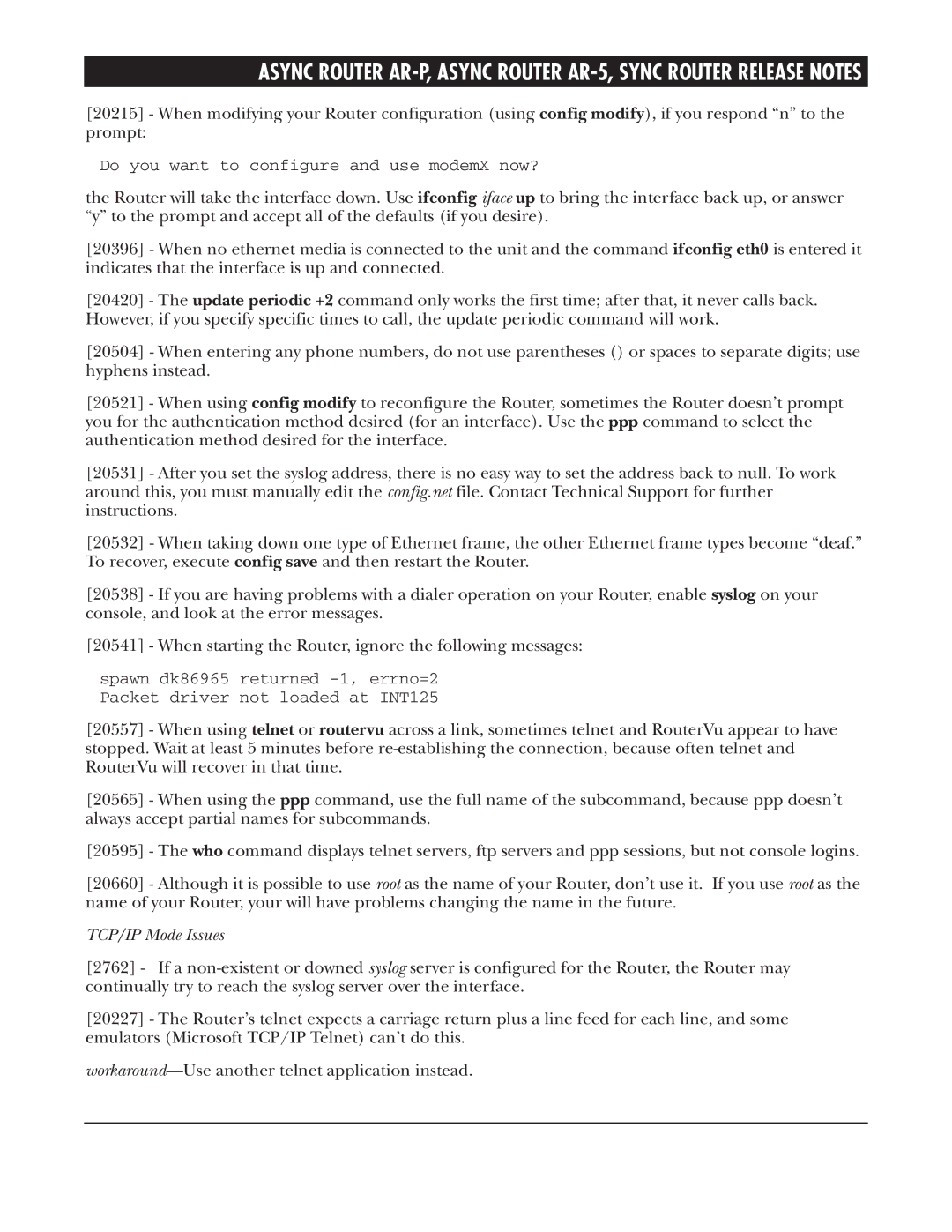 Black Box LRA001A-R2, LRS002A-R2, LRA005A-R2 manual 263, TCP/IP Mode Issues 