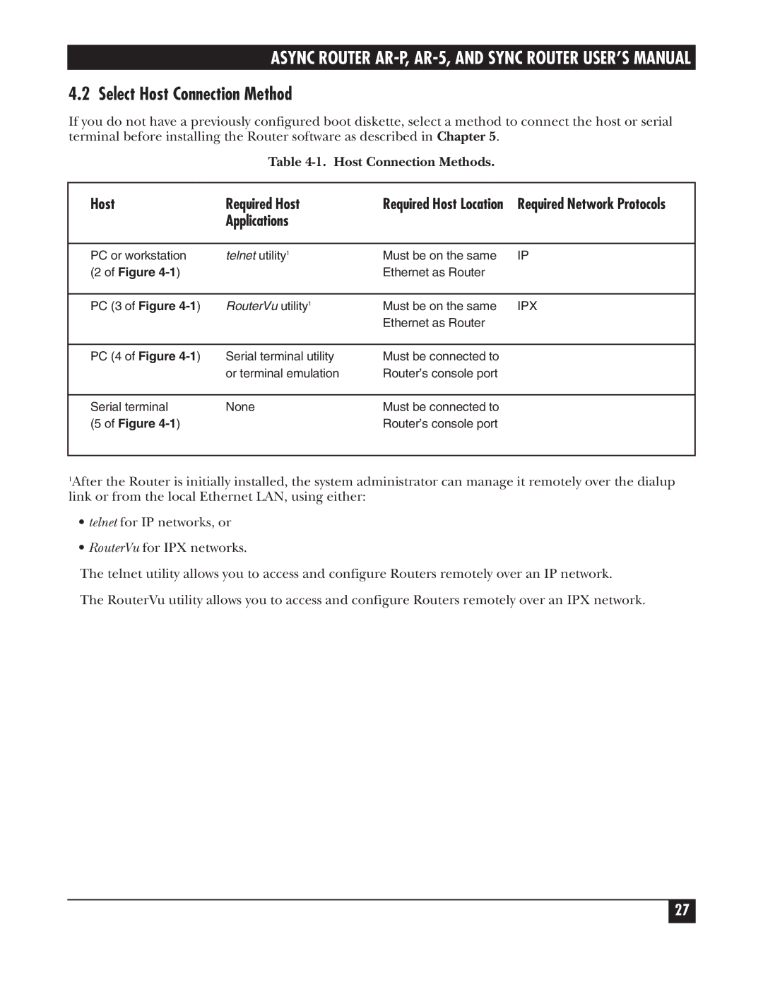 Black Box LRS002A-R2, LRA005A-R2, LRA001A-R2 manual Select Host Connection Method, Host Connection Methods 