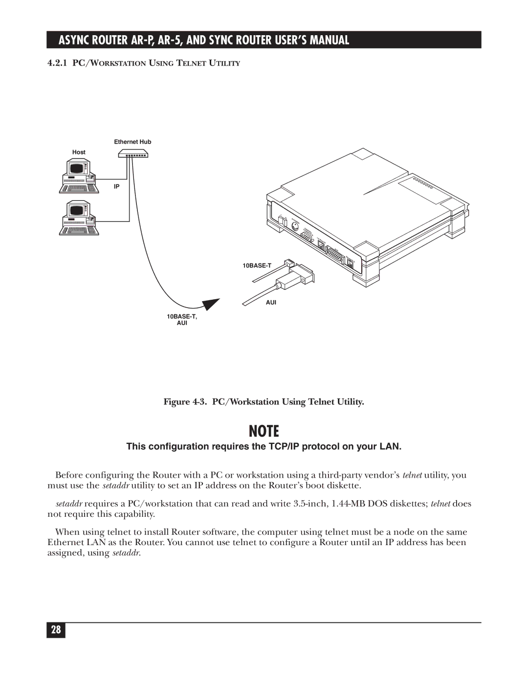 Black Box LRA005A-R2, LRS002A-R2, LRA001A-R2 manual This configuration requires the TCP/IP protocol on your LAN 