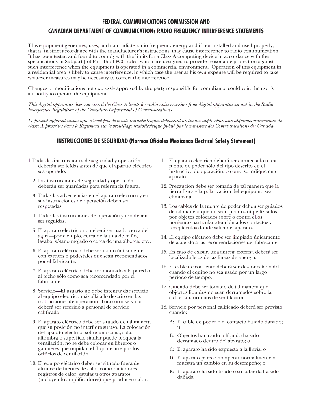 Black Box LRS002A-R2, LRA005A-R2, LRA001A-R2 manual Federal Communications Commission 