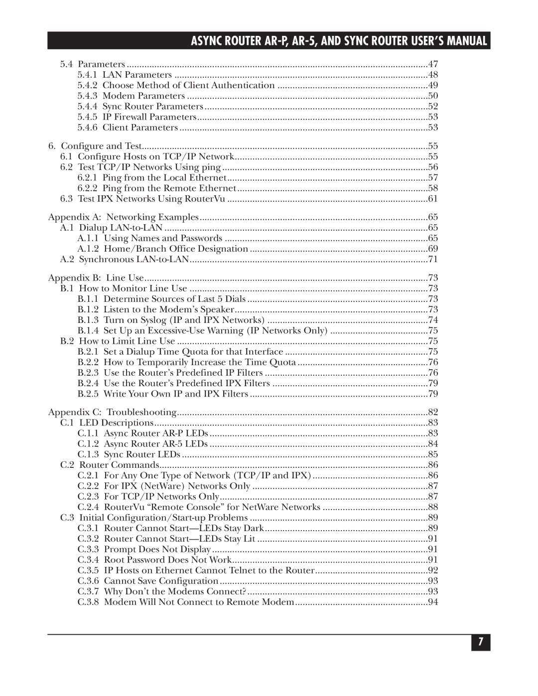 Black Box LRA005A-R2, LRS002A-R2, LRA001A-R2 manual Appendix B Line Use 