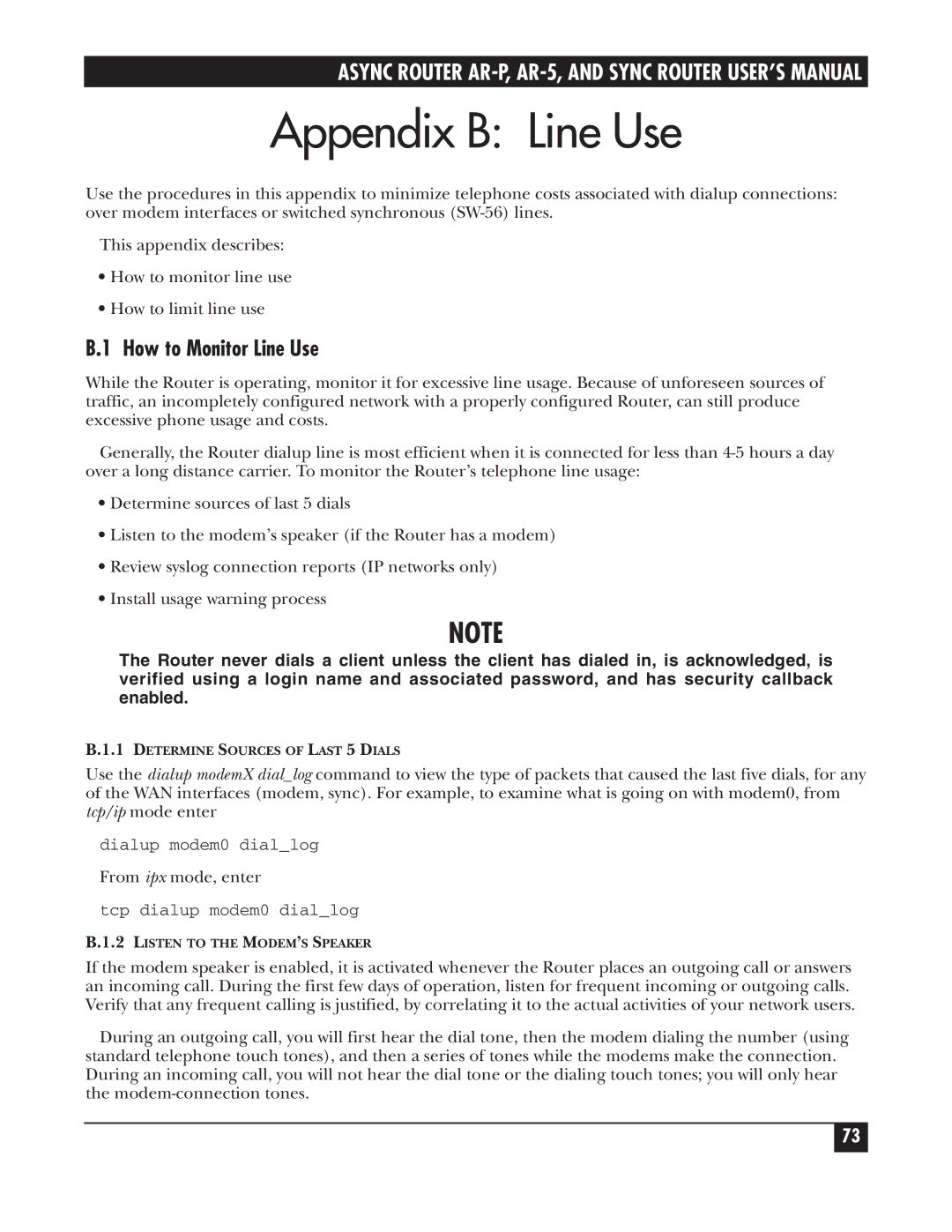 Black Box LRA005A-R2, LRS002A-R2, LRA001A-R2 manual Appendix B Line Use, How to Monitor Line Use 