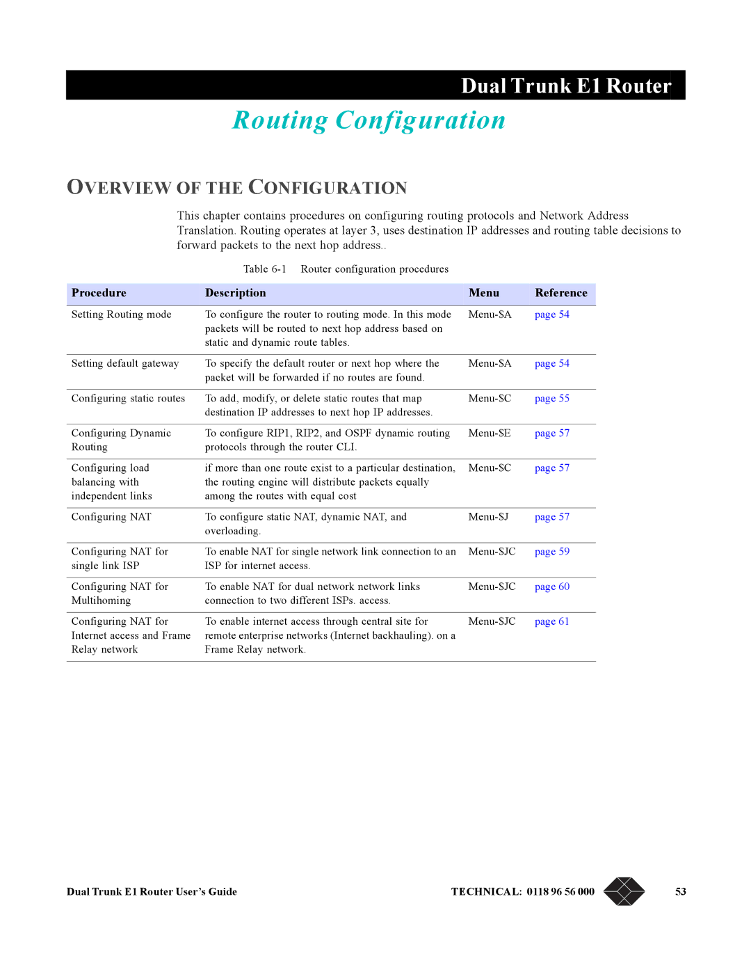 Black Box LRU4240 manual Routing Configuration, Overview of the Configuration 