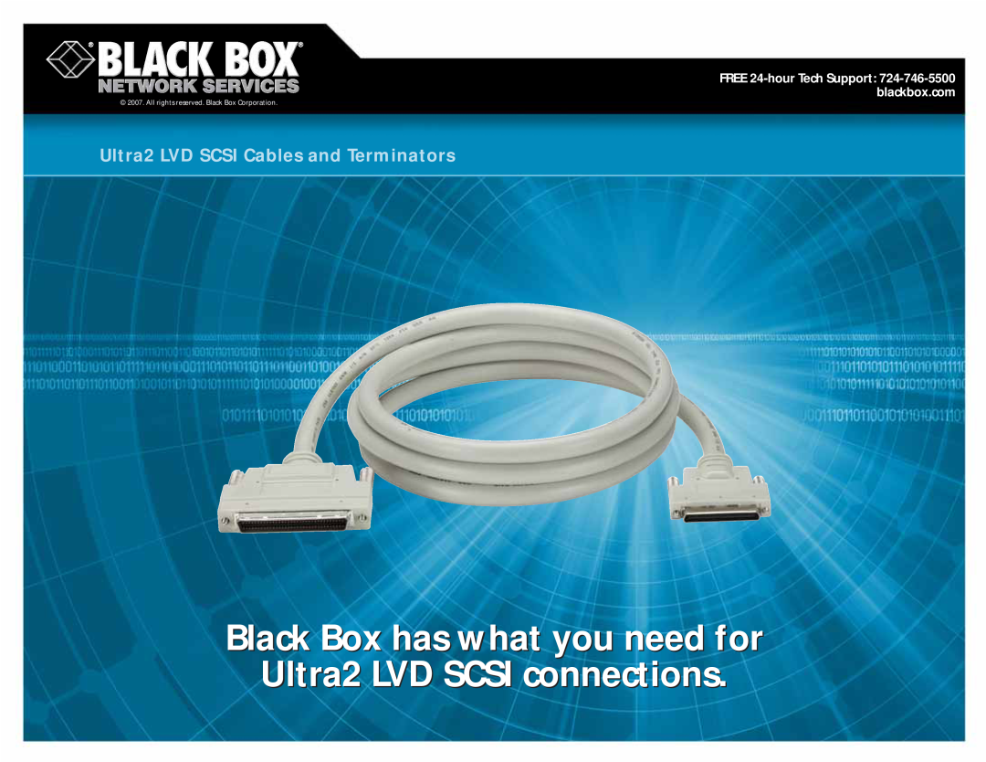 Black Box LVD SCSI Cables and Terminators manual Black Box has what you need for, Ultra2 LVD SCSI connections 