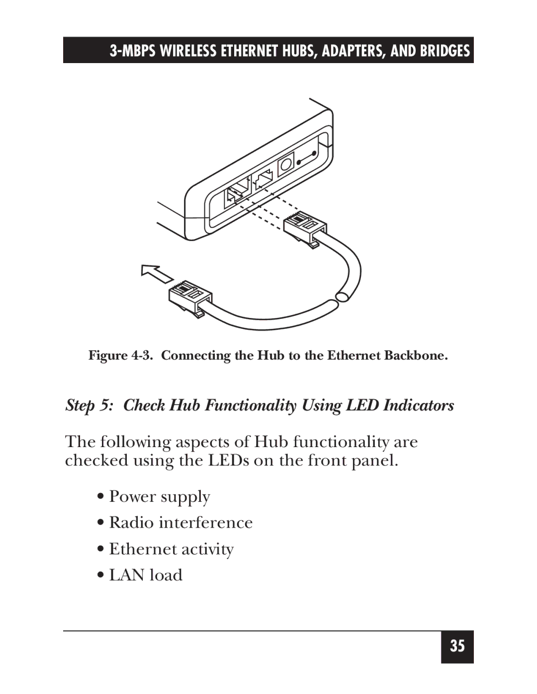 Black Box LW010A, LW012AE Check Hub Functionality Using LED Indicators, Connecting the Hub to the Ethernet Backbone 