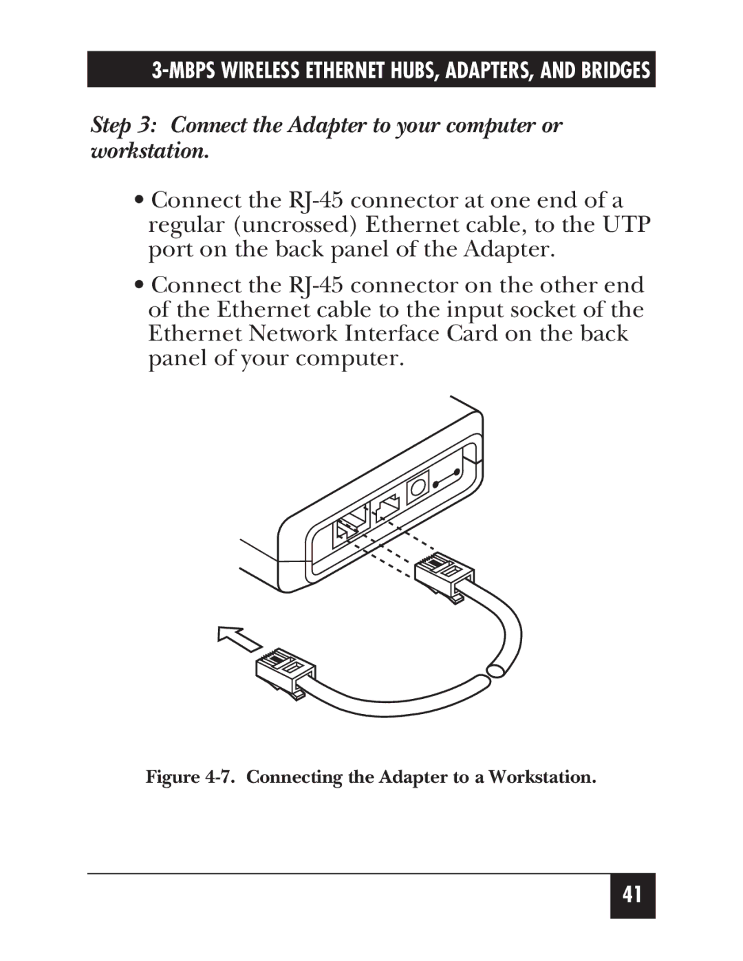 Black Box LW008A, LW012A manual Connect the Adapter to your computer or workstation, Connecting the Adapter to a Workstation 