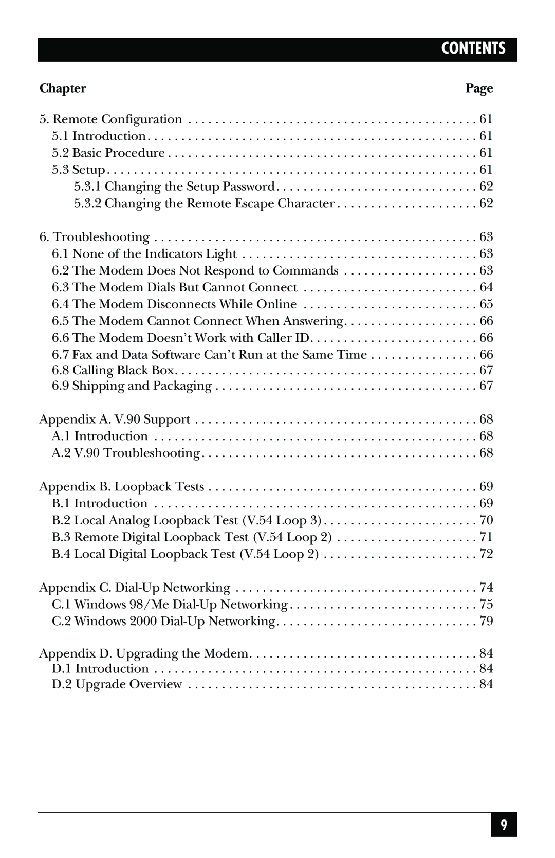 Black Box MD403A user manual Contents 