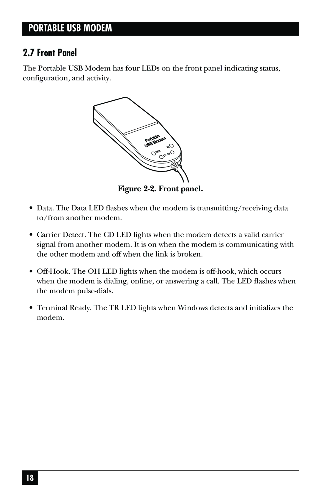 Black Box MD403A user manual Front Panel, Front panel 