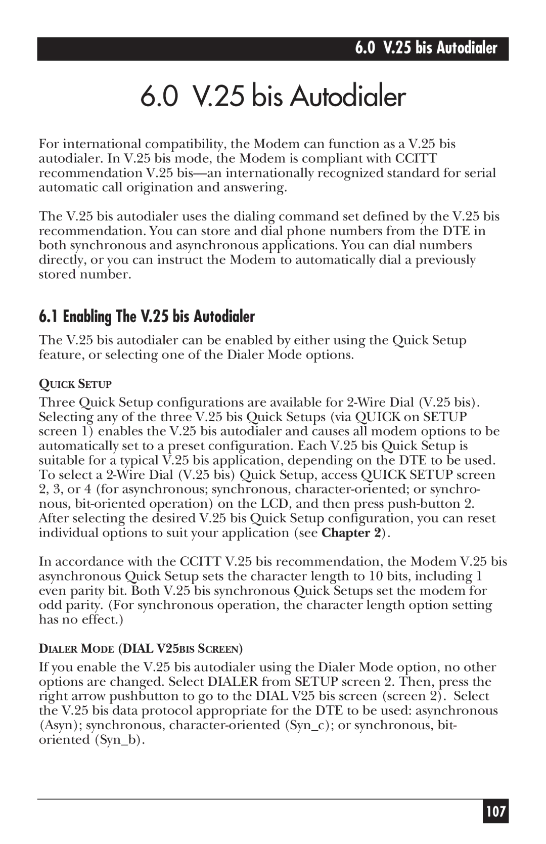 Black Box MD885AE-R2, MD885C-R2, MD885A-R3, 34336 user manual Enabling The V.25 bis Autodialer 