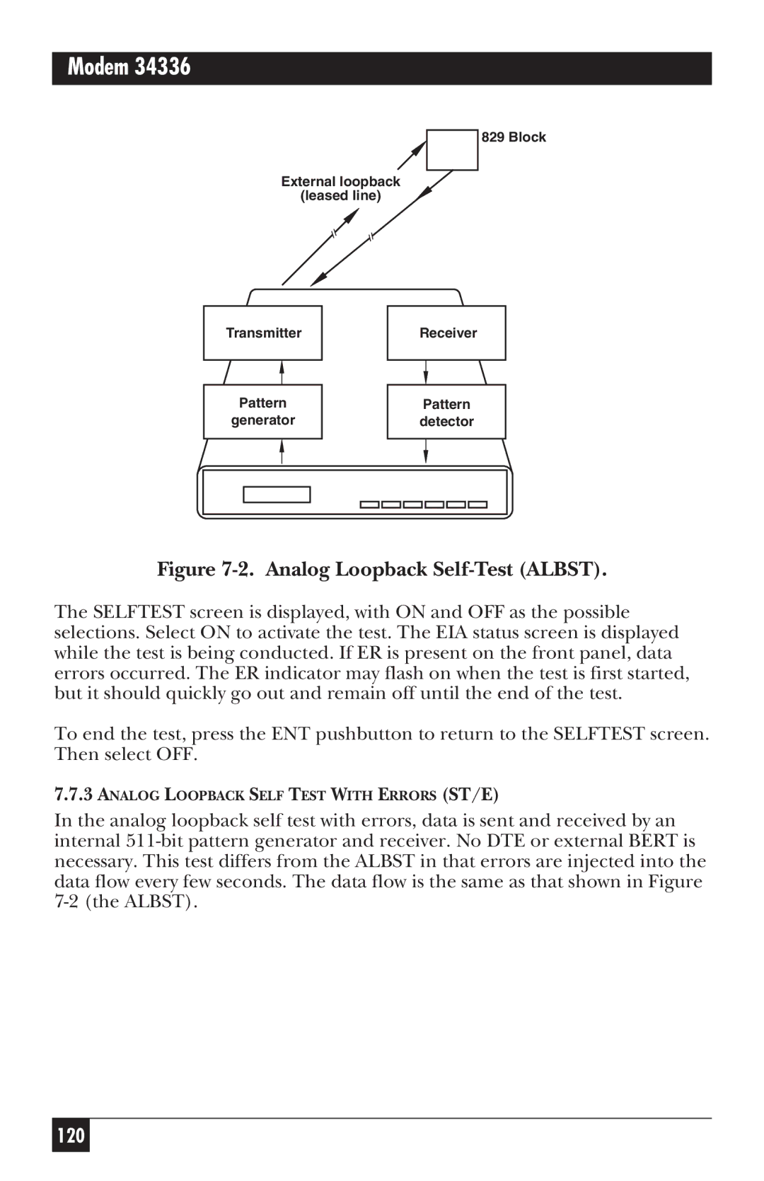 Black Box MD885C-R2, MD885AE-R2, MD885A-R3, 34336 user manual Analog Loopback Self-Test Albst 