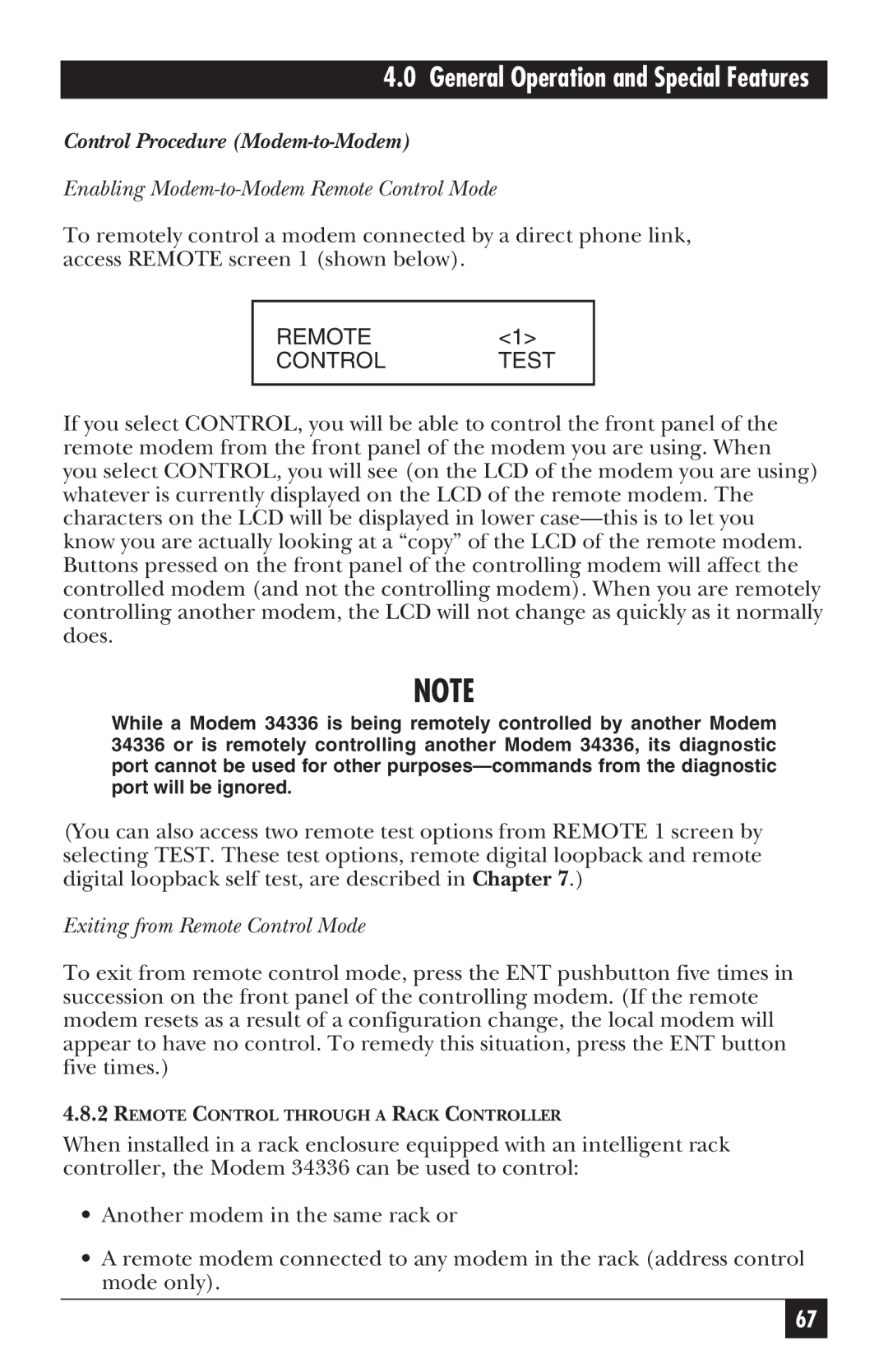 Black Box MD885AE-R2, MD885C-R2, MD885A-R3, 34336 user manual Control Procedure Modem-to-Modem 