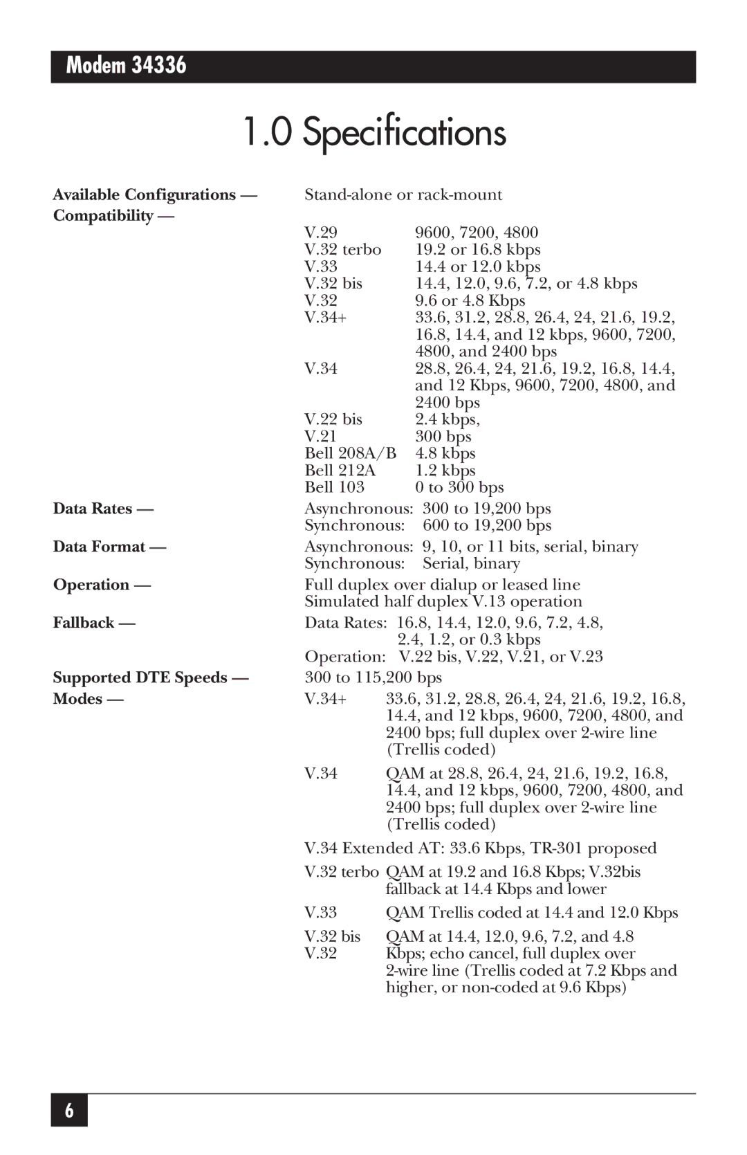 Black Box 34336, MD885AE-R2, MD885C-R2, MD885A-R3 user manual Specifications 