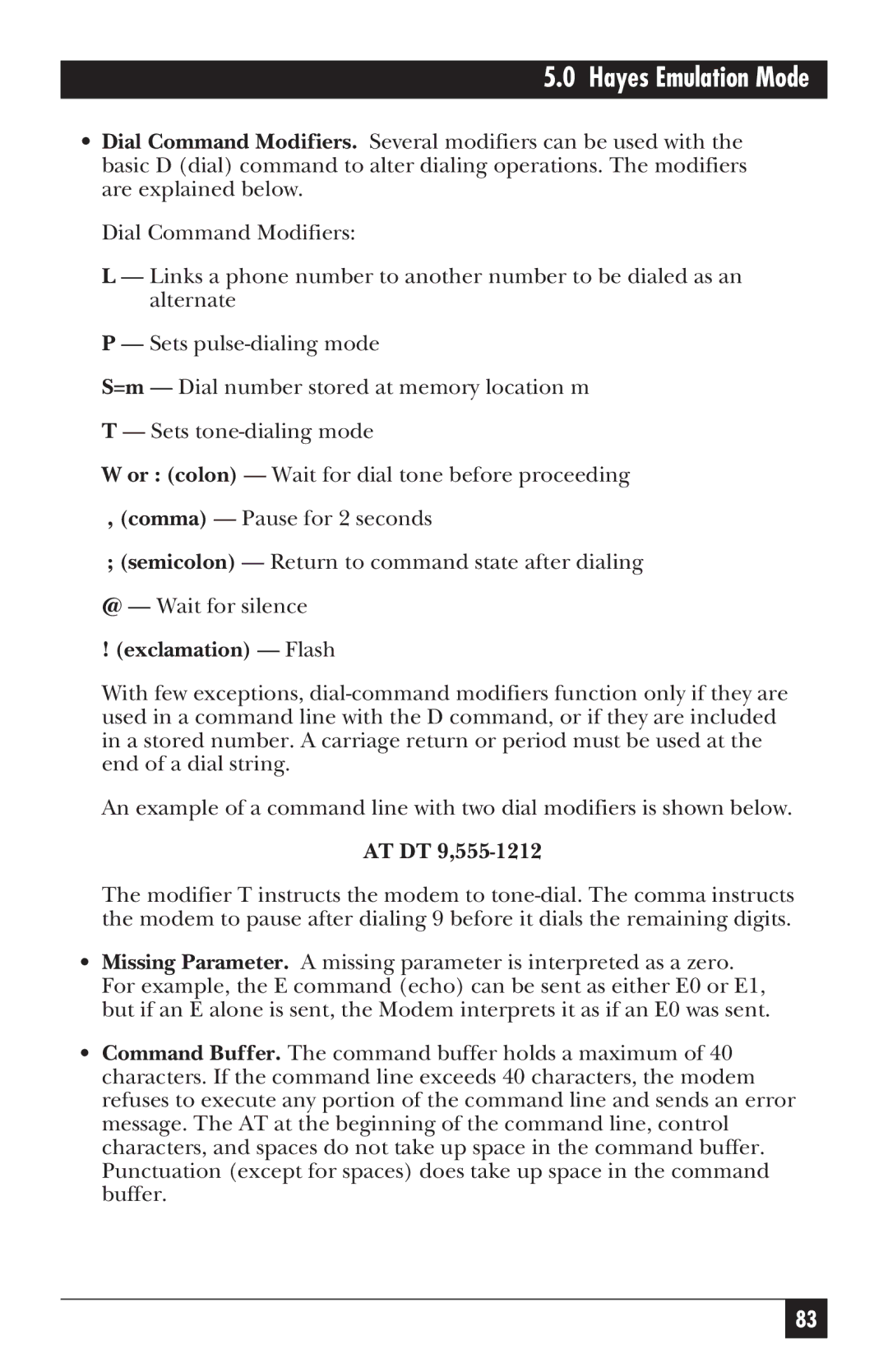 Black Box MD885AE-R2, MD885C-R2, MD885A-R3, 34336 user manual Exclamation Flash, AT DT 9,555-1212 