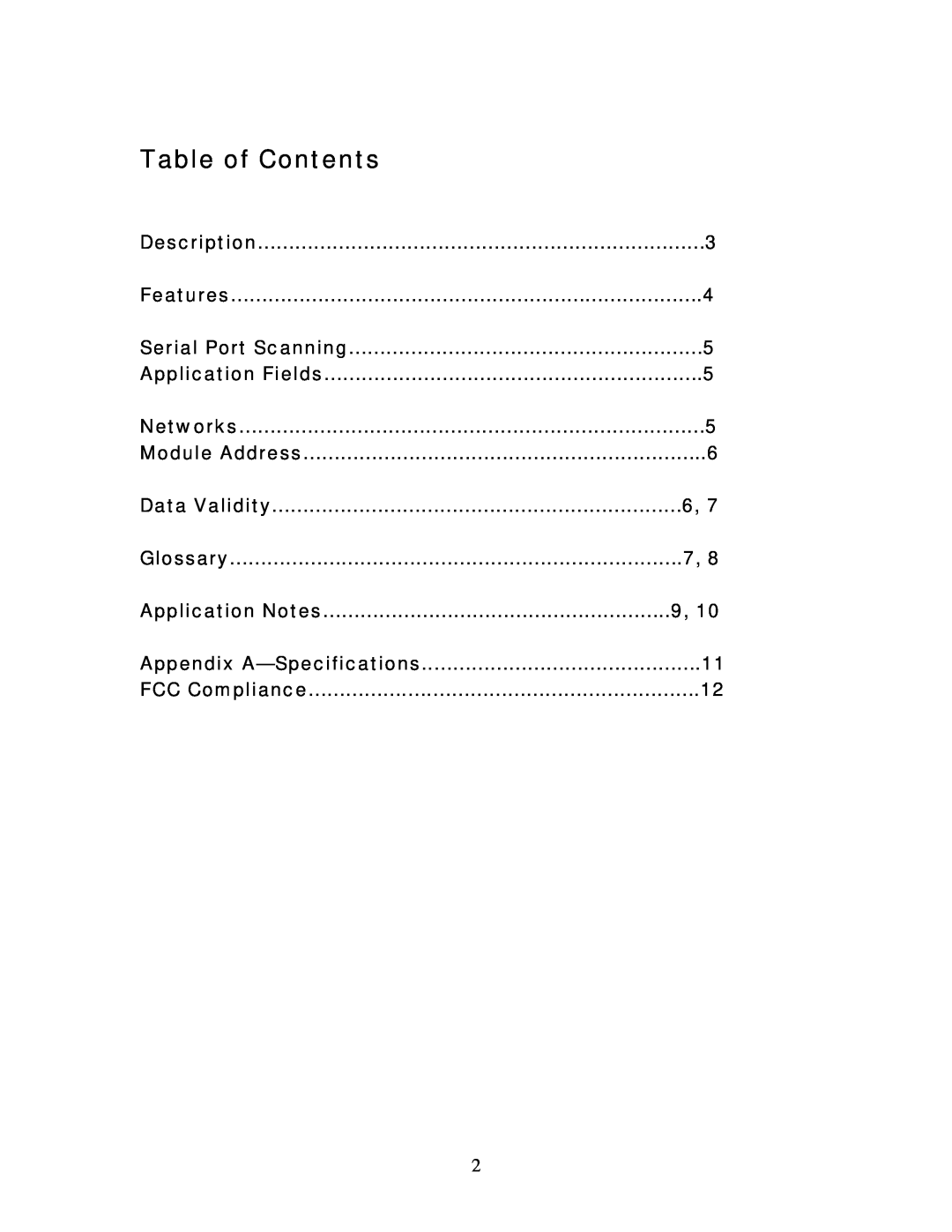 Black Box MDR210A-485 manual Table of Contents 