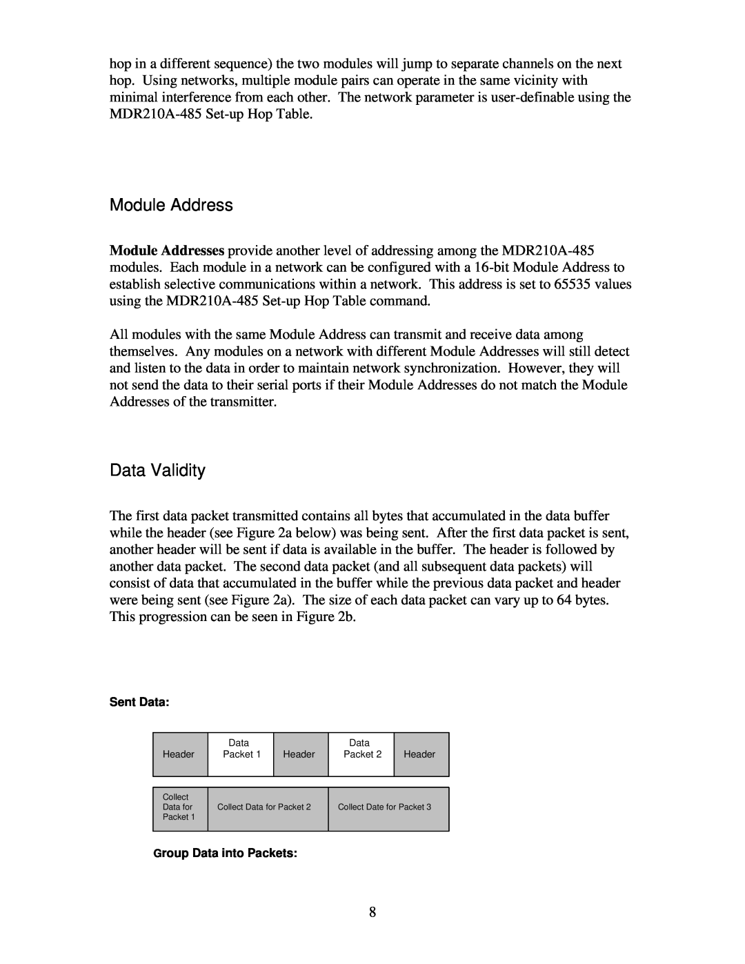 Black Box MDR210A-485 manual Module Address, Data Validity 