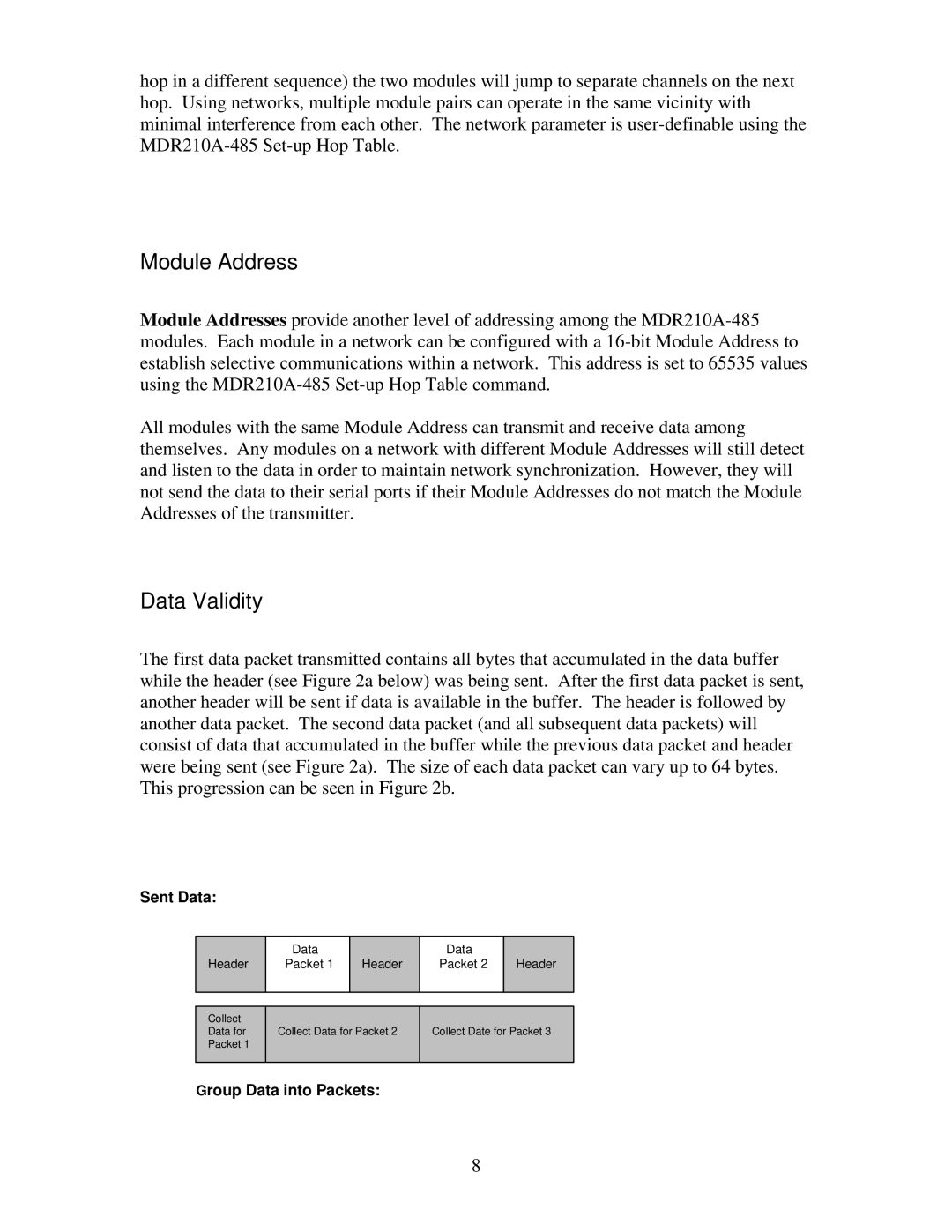 Black Box MDR210A-485 manual Module Address, Data Validity 