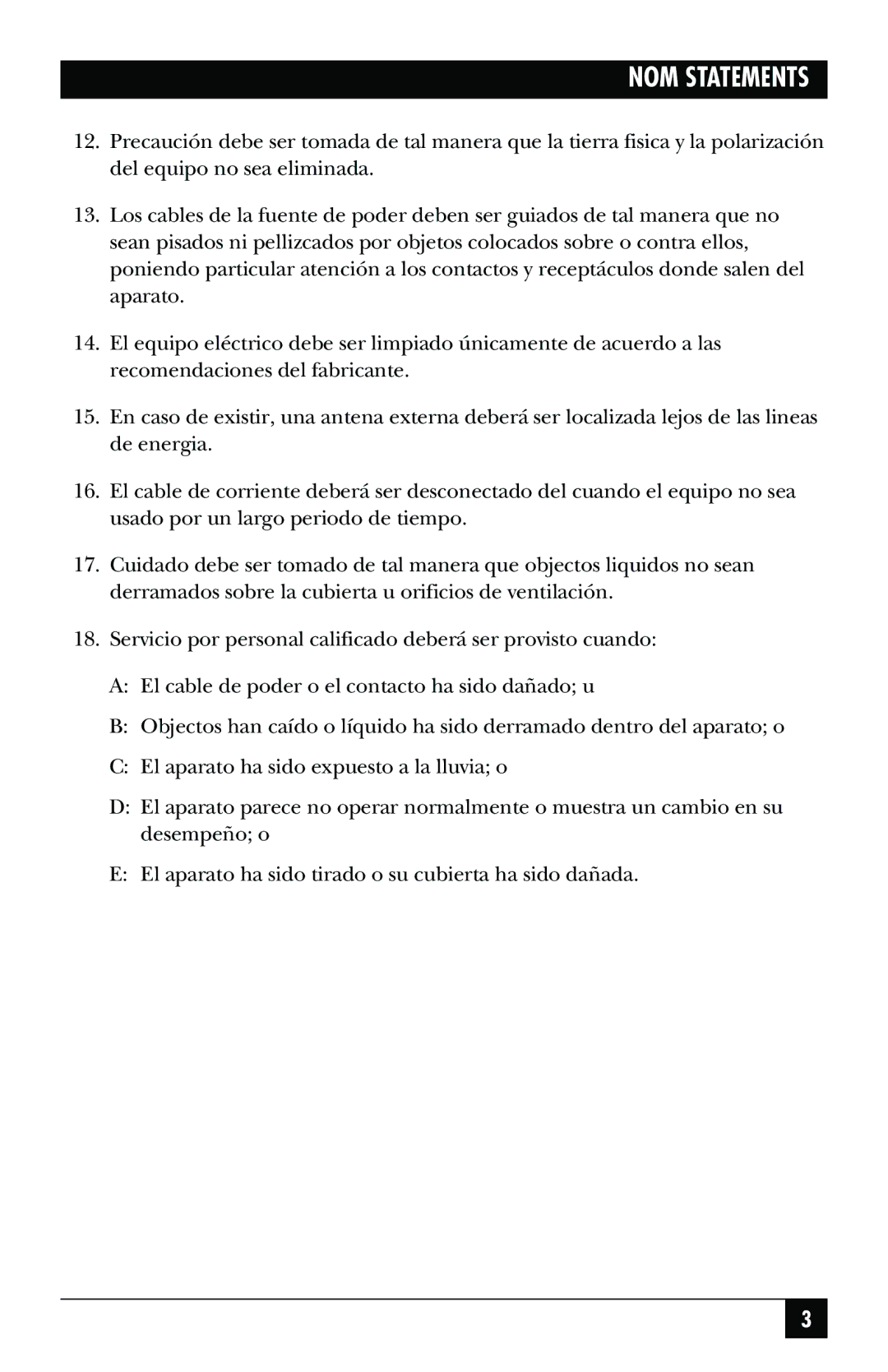 Black Box ME758C-RJ11, ME758C-RJ45, ME759C-RJ45, May-95, ME759C-RJ11 manual NOM Statements 