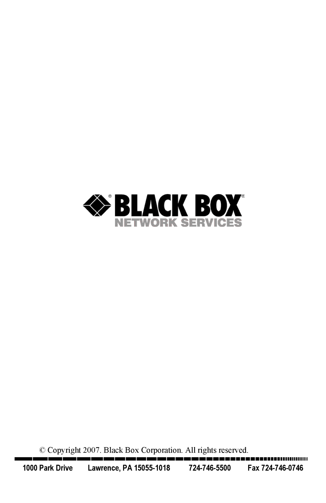 Black Box AC504A-WP, Mini-Cat5 Extender Wallplate Transmitter manual Park Drive Lawrence, PA Fax 