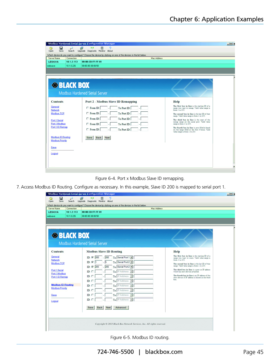 Black Box Modbus Hardened Serial Server, LES431A manual Modbus ID routing 