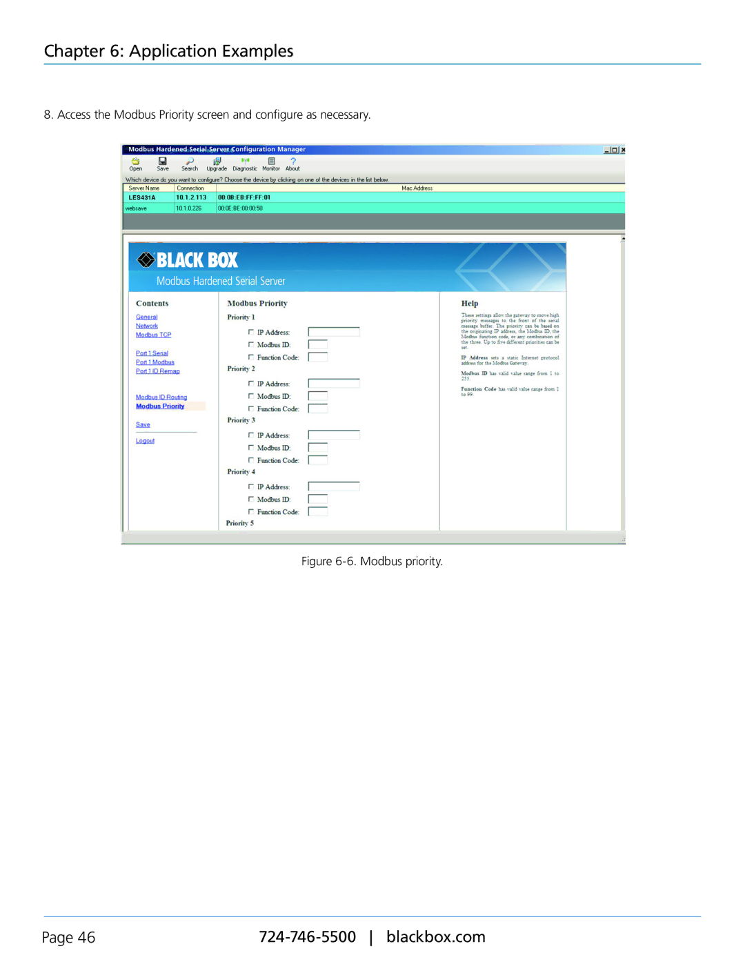 Black Box LES431A, Modbus Hardened Serial Server manual Modbus priority 