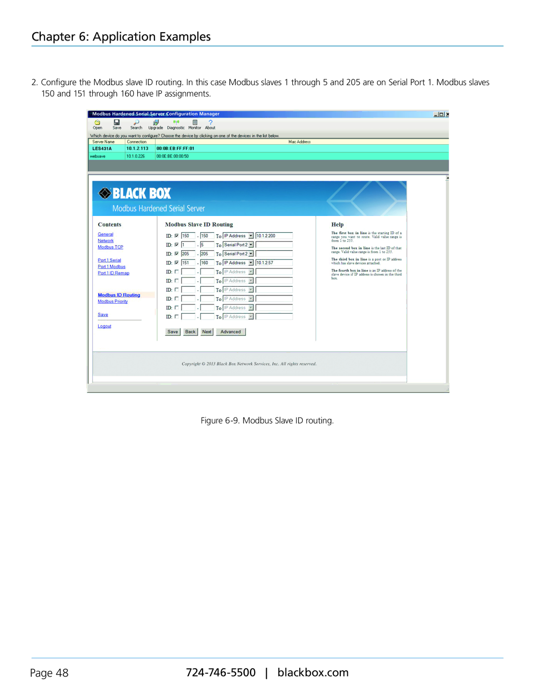 Black Box LES431A, Modbus Hardened Serial Server manual Modbus Slave ID routing 