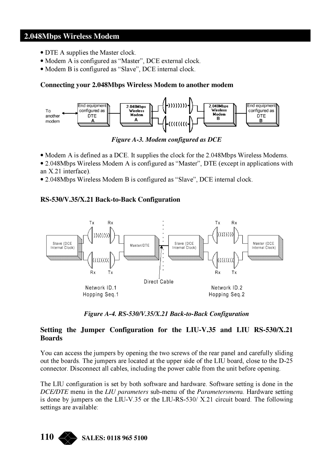 Black Box MWU2000-V35, MWU2000-G703, MWU2000-X21 manual Connecting your 2.048Mbps Wireless Modem to another modem 