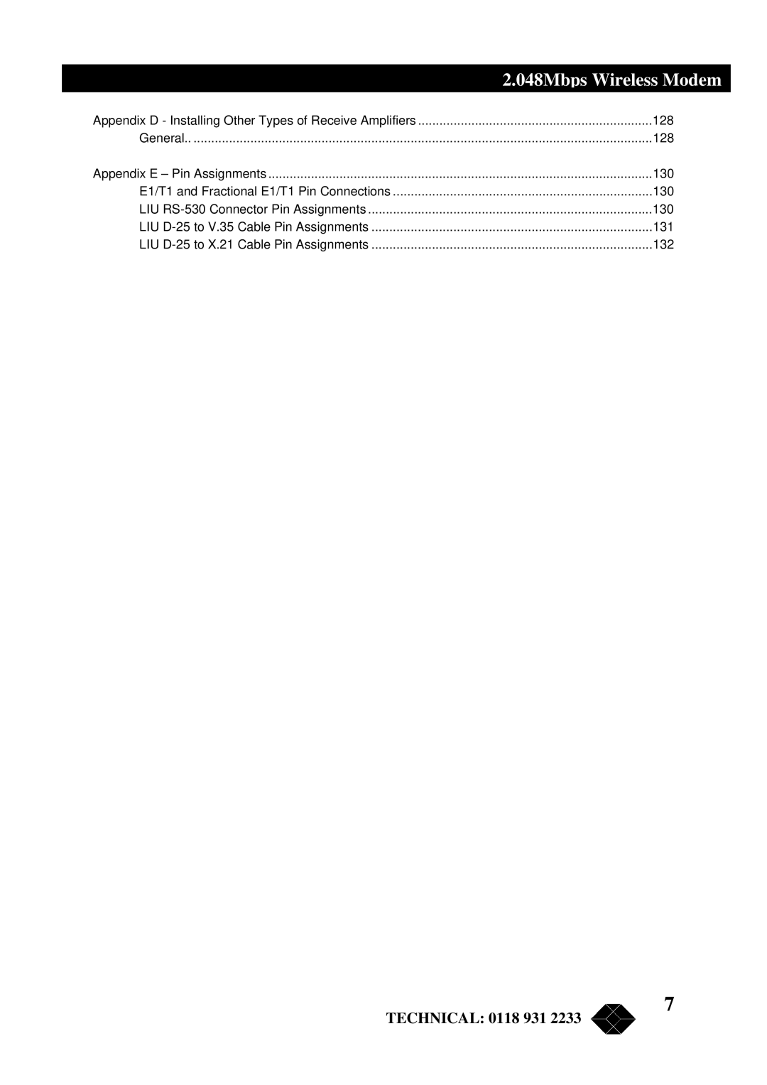 Black Box MWU2000-X21, MWU2000-G703, MWU2000-V35 manual General 