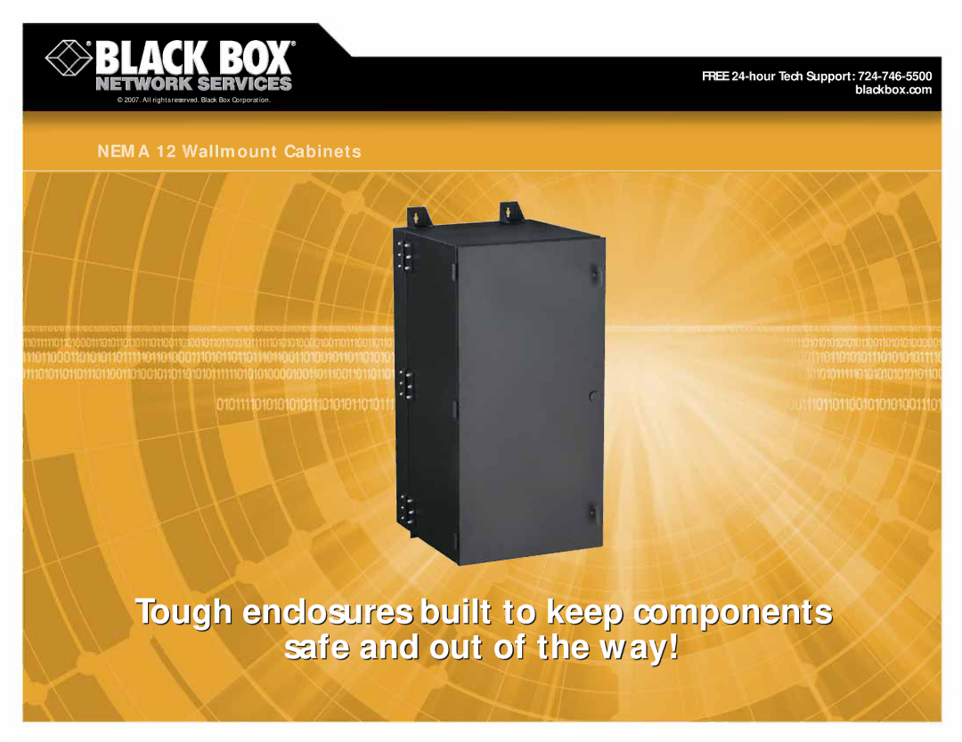 Black Box NEMA 12 manual Nema 12 Wallmount Cabinets 