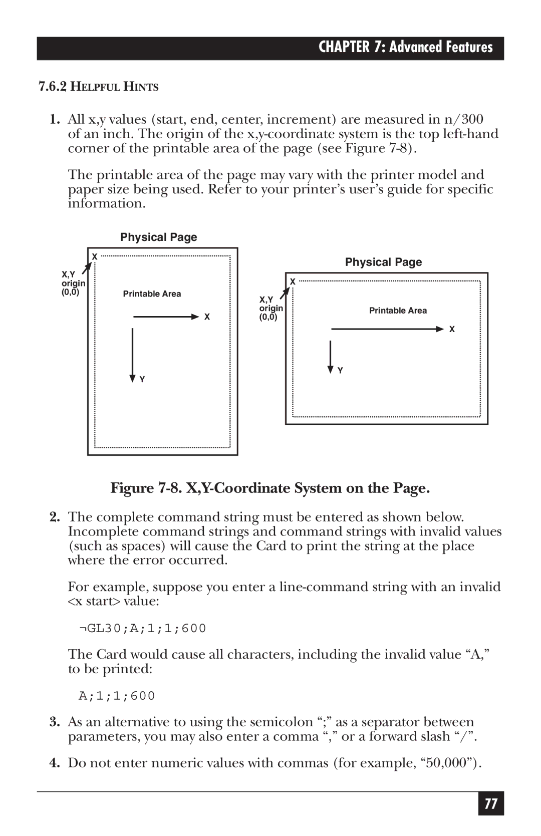 Black Box PC118C-R2 manual X,Y-Coordinate System on 