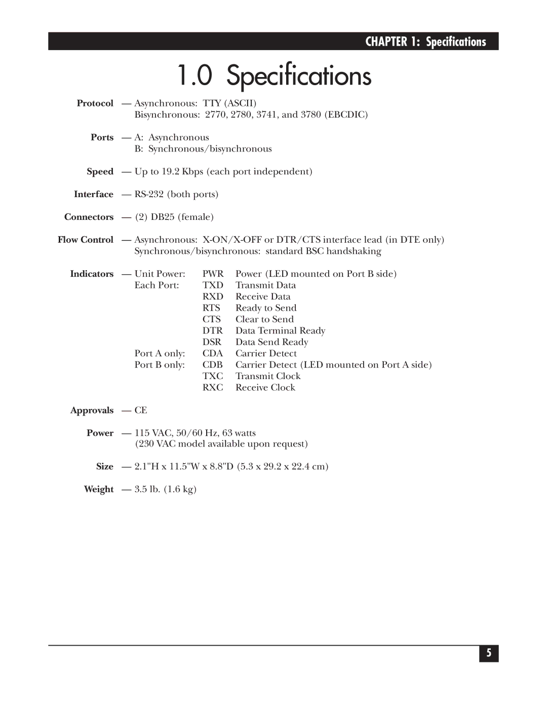 Black Box PCW22A-R4, PCW22A-R3 manual Specifications, Rxc 