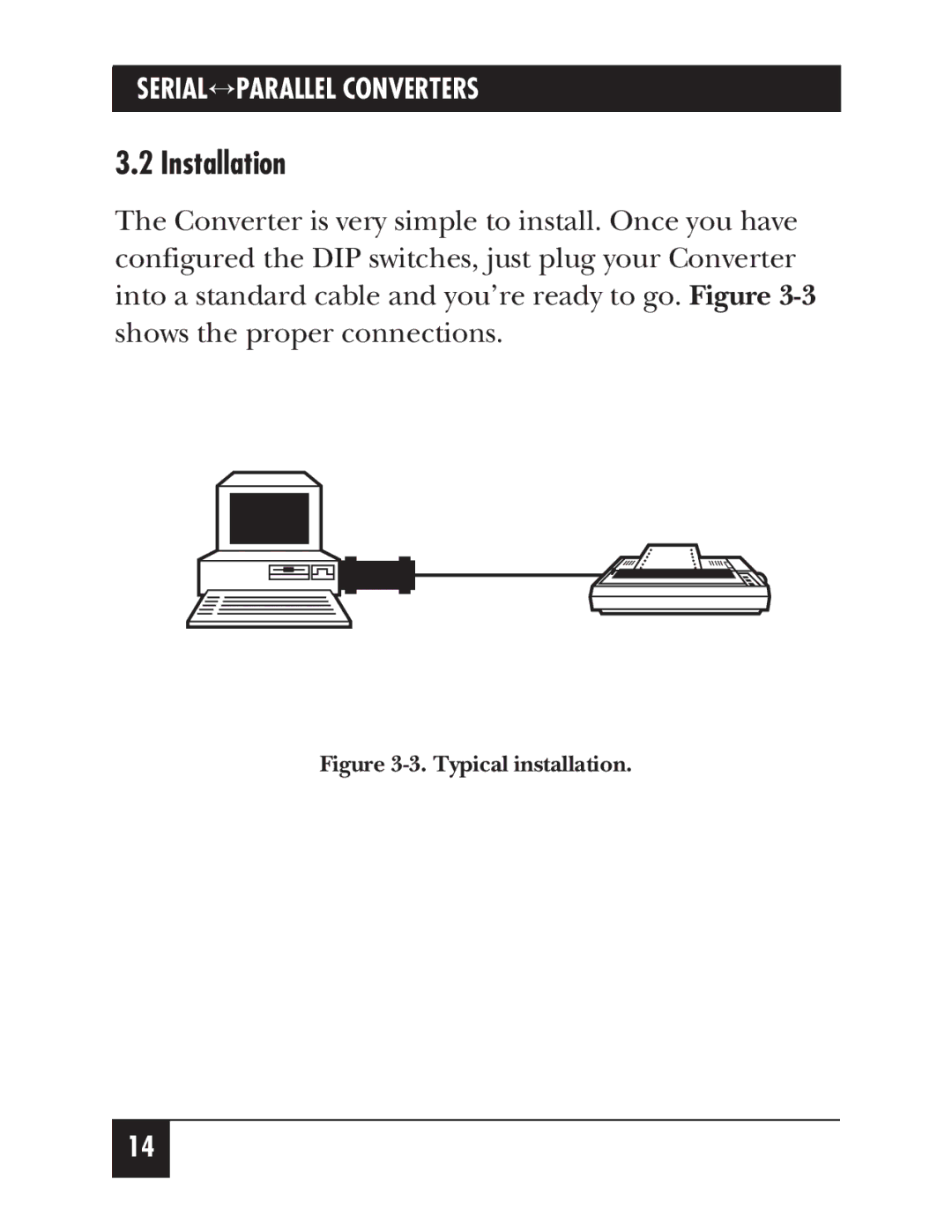 Black Box PI126A, PI125A-R2 manual Installation, Typical installation 