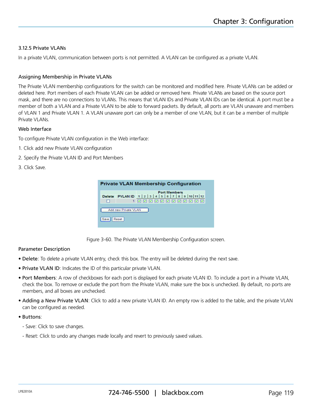 Black Box PoE+ Gigabit Managed Switch Eco, LPB2826A, LPB2810A, LPB2848A user manual Configuration 