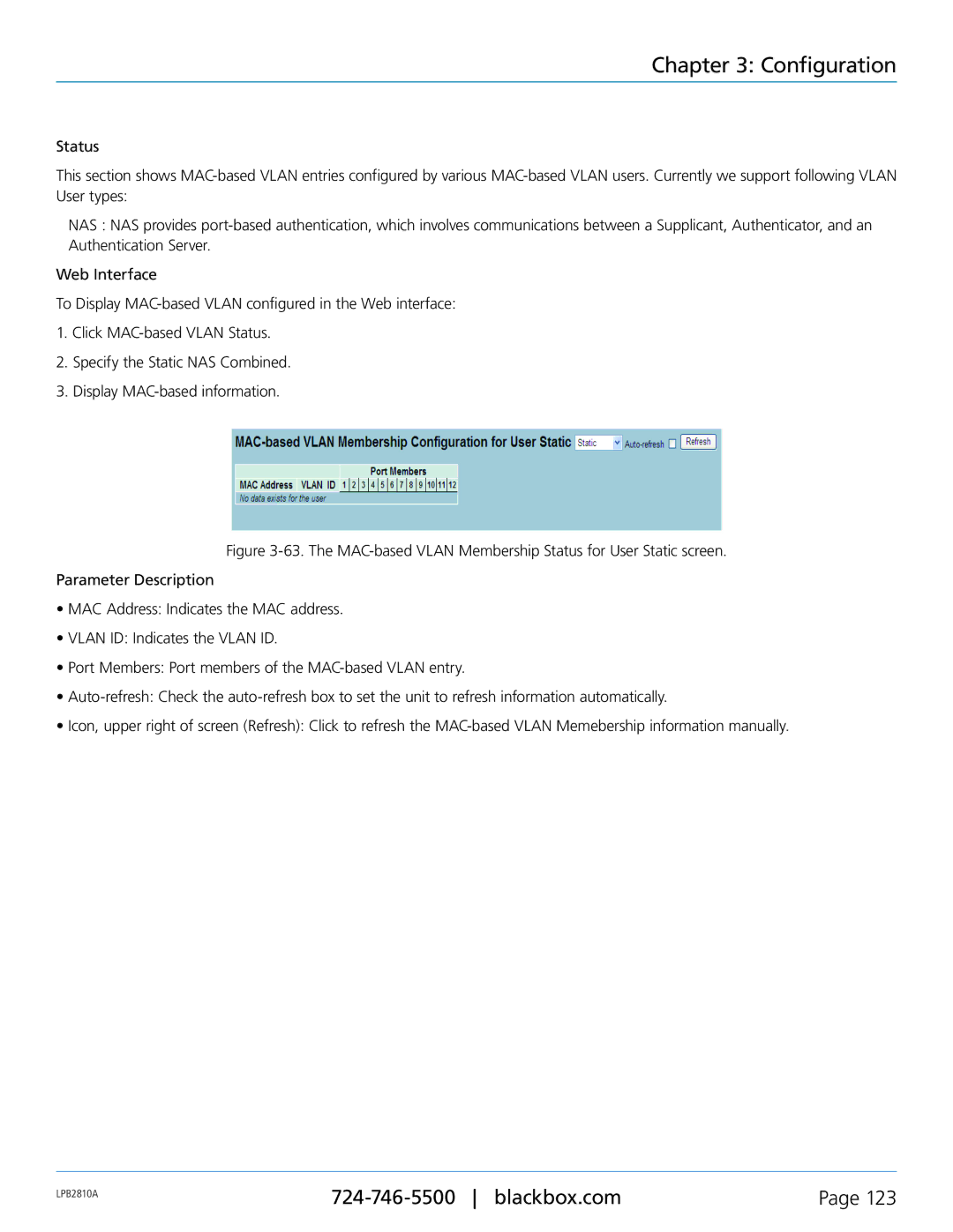 Black Box PoE+ Gigabit Managed Switch Eco, LPB2826A, LPB2810A, LPB2848A user manual Configuration 