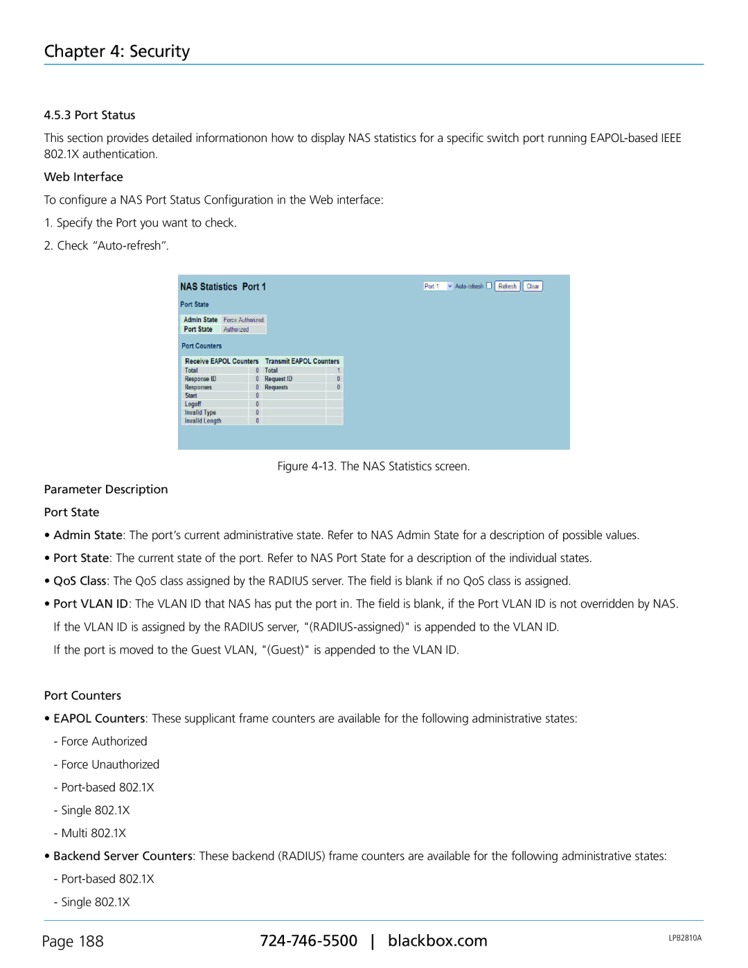 Black Box LPB2826A, LPB2810A, LPB2848A, PoE+ Gigabit Managed Switch Eco user manual Security 