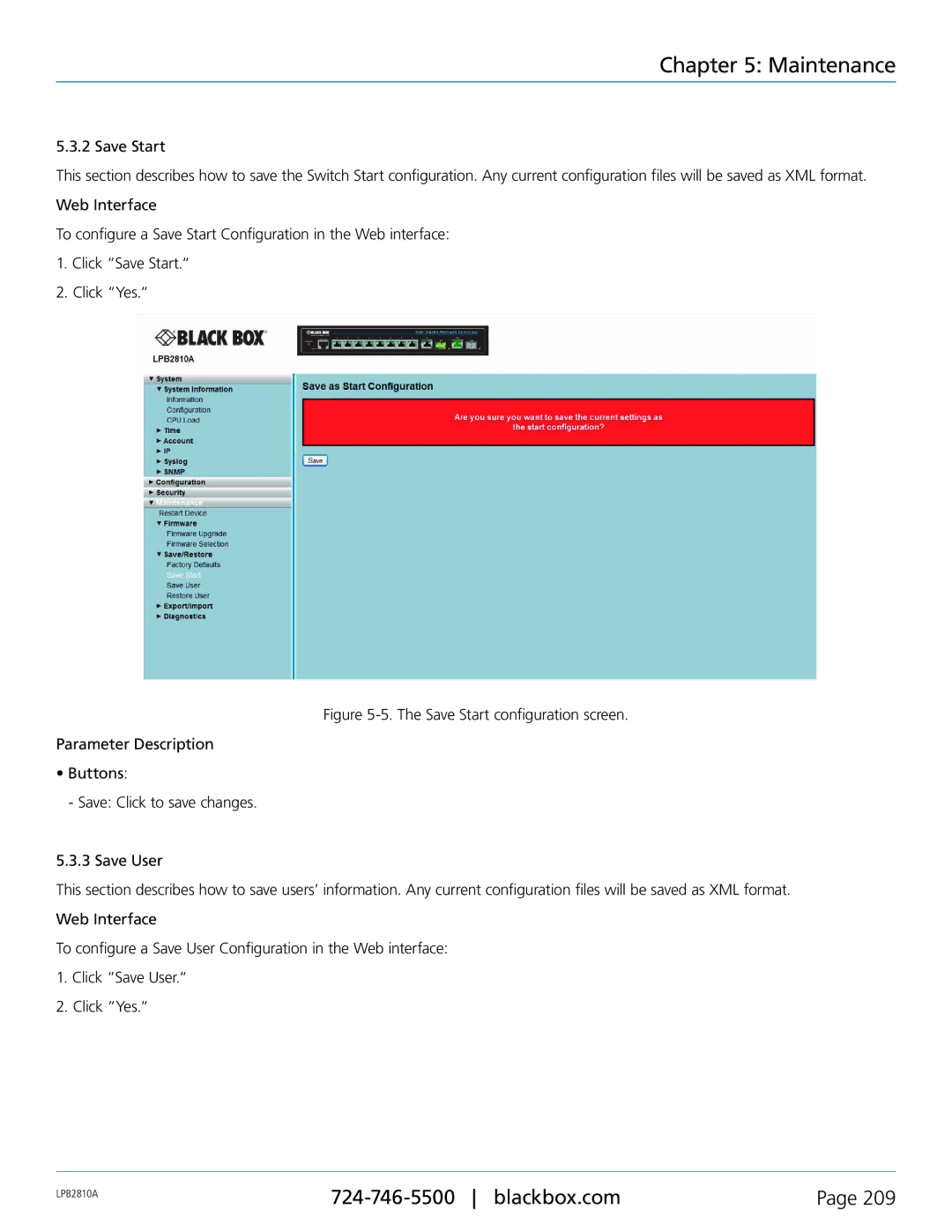 Black Box LPB2810A, LPB2826A, LPB2848A, PoE+ Gigabit Managed Switch Eco user manual Maintenance 