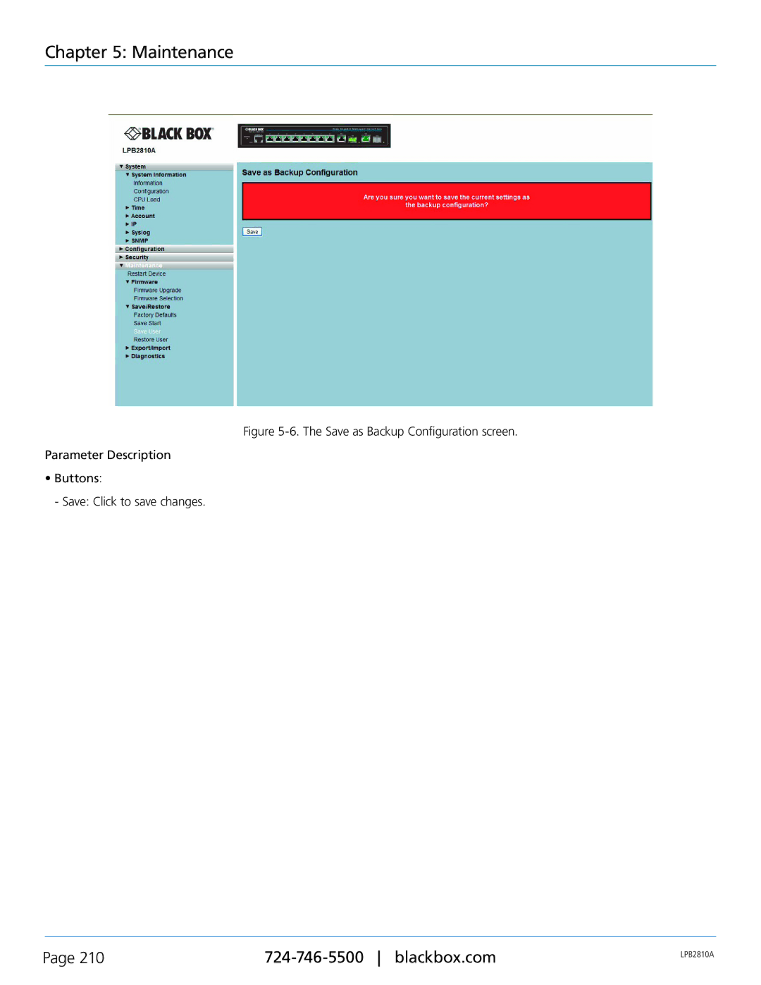 Black Box LPB2848A, LPB2826A, LPB2810A, PoE+ Gigabit Managed Switch Eco user manual Maintenance 