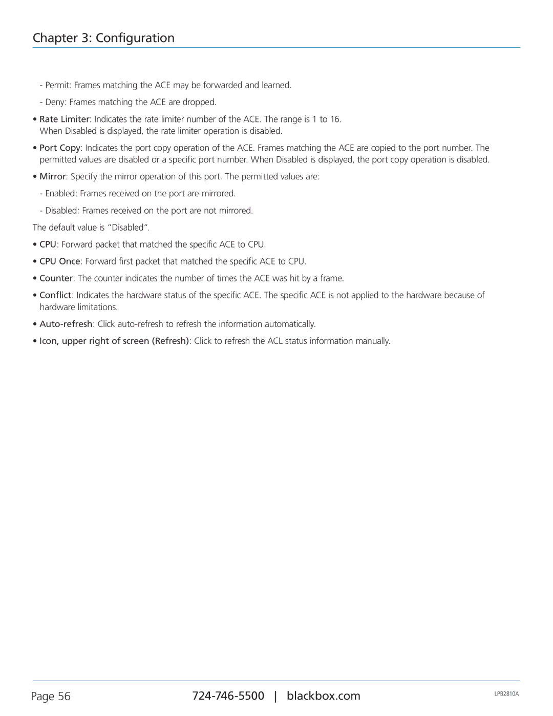 Black Box LPB2826A, LPB2810A, LPB2848A, PoE+ Gigabit Managed Switch Eco user manual Configuration 