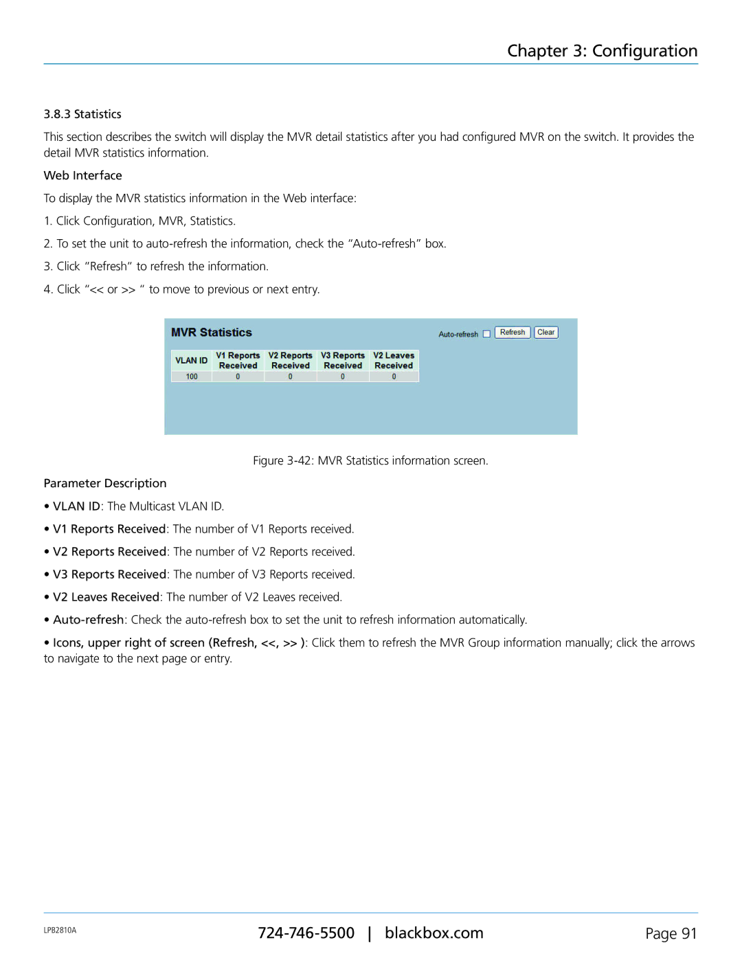 Black Box PoE+ Gigabit Managed Switch Eco, LPB2826A, LPB2810A, LPB2848A user manual Configuration 