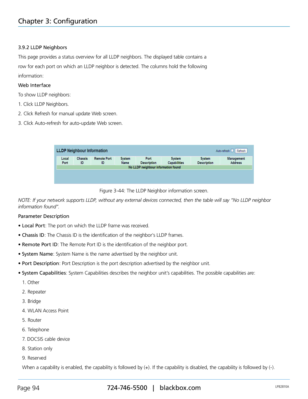 Black Box LPB2848A, LPB2826A, LPB2810A, PoE+ Gigabit Managed Switch Eco user manual Configuration 