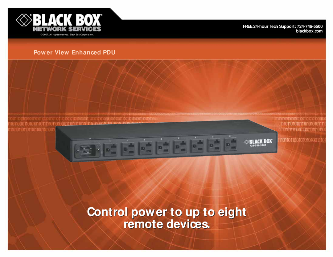 Black Box Power View Enhanced PDU manual Control power to up to eight remote devices 