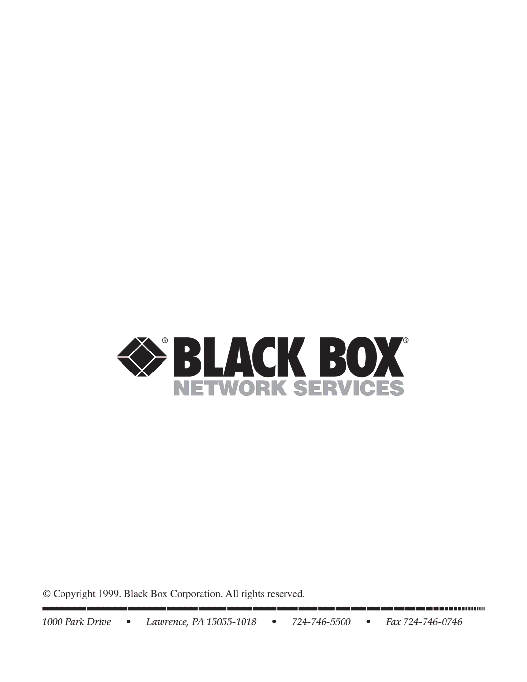 Black Box PCA35A-R3, PS034E, PS035A, PCA35AE-R2 manual Park Drive Lawrence, PA 15055-1018 724-746-5500 Fax 