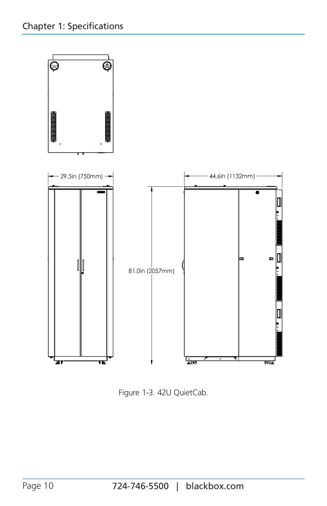 Black Box QuietCab, 12U user manual 29.5in 750mm 