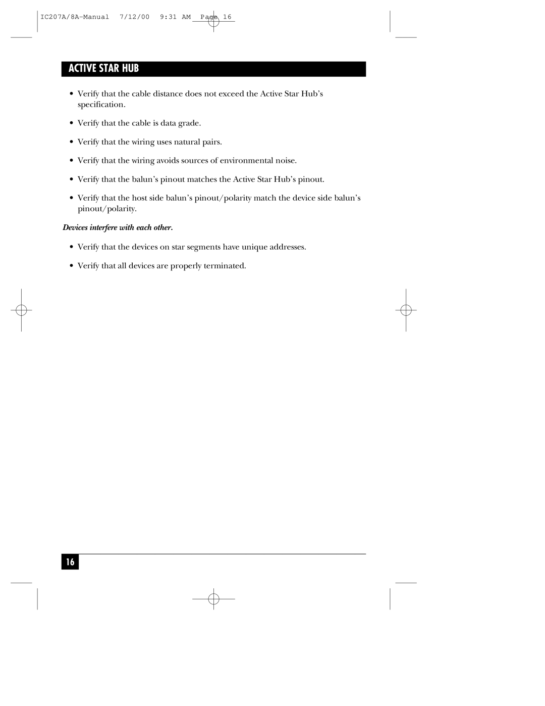 Black Box RJ-45, RJ-11 manual Devices interfere with each other 