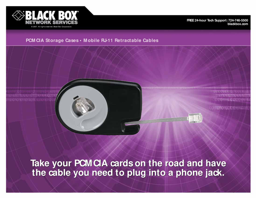 Black Box manual Pcmcia Storage Cases Mobile RJ-11 Retractable Cables 