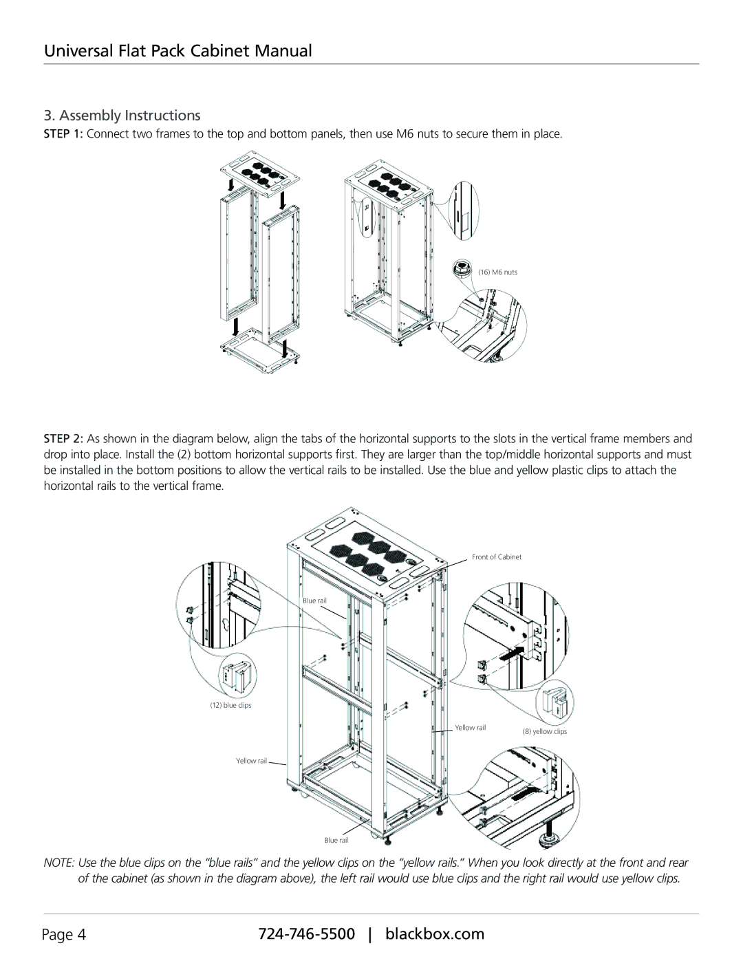 Black Box RMT3200A-R2, Universal Flat Pack Cabinet manual Assembly Instructions 