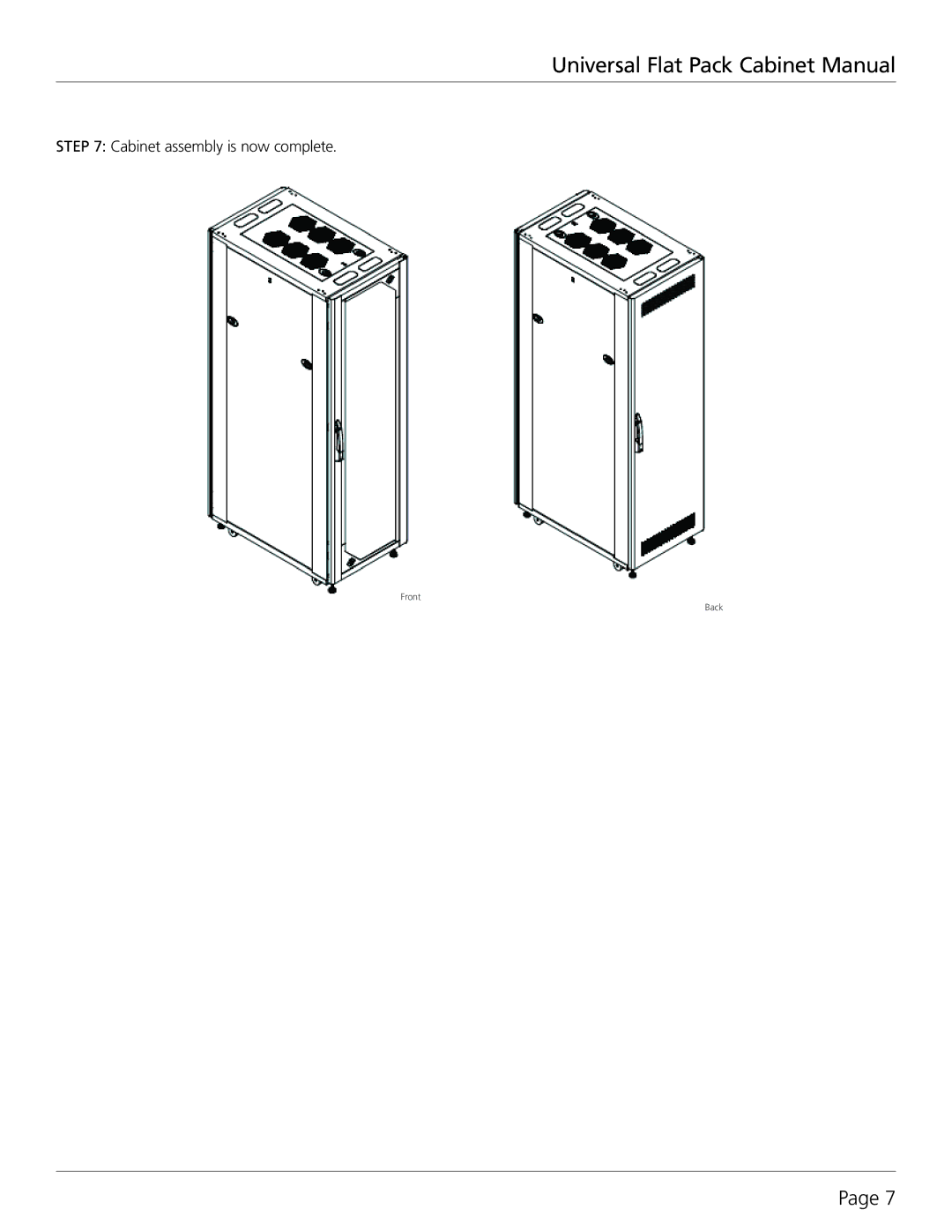 Black Box Universal Flat Pack Cabinet, RMT3200A-R2 manual Cabinet assembly is now complete 