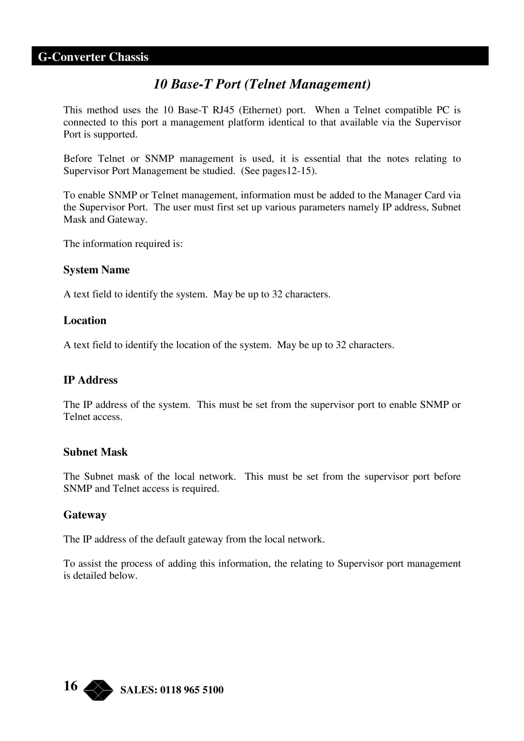 Black Box RMU200 manual Base-T Port Telnet Management 